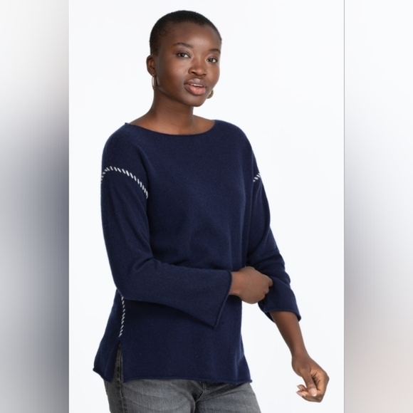 Johnny Was AMBER STITCHED cashmere crew neck PULLOVER sz Xs - Picture 1 of 8